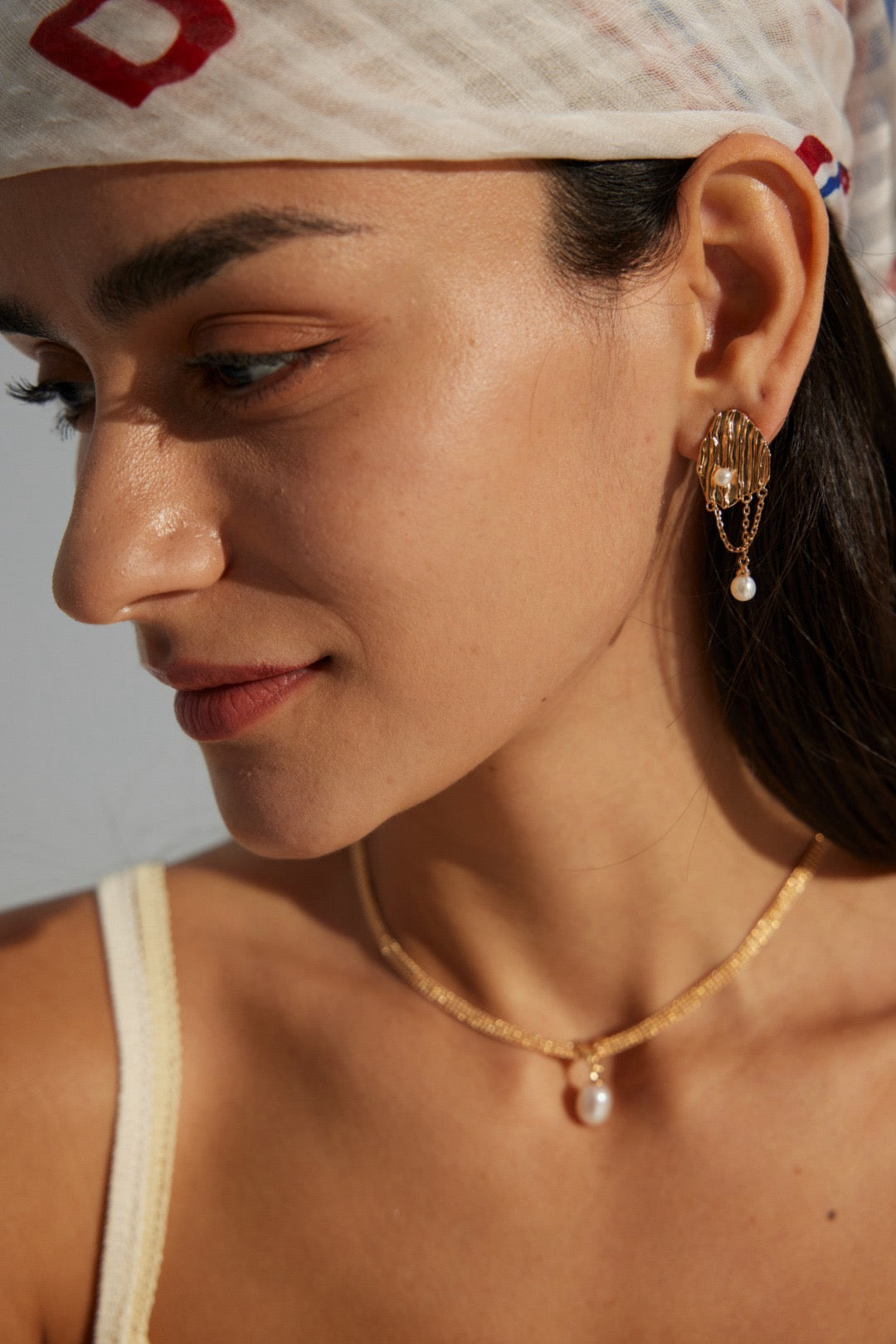 Pearl Ripple Earrings