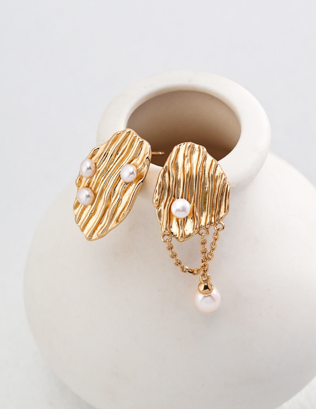Pearl Ripple Earrings