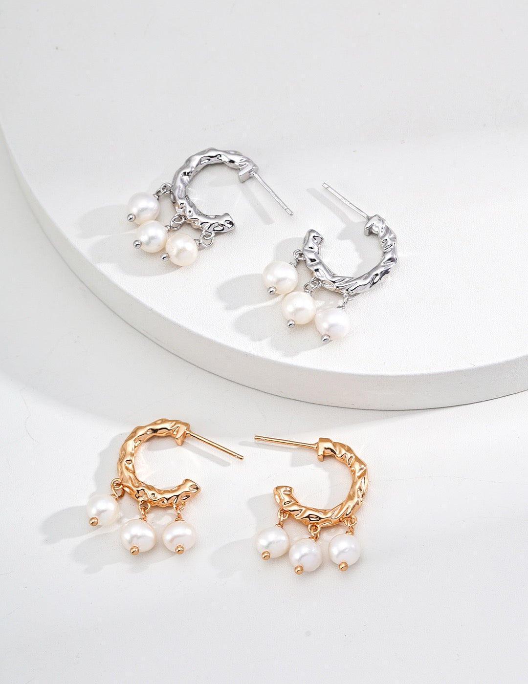 Aurelia Pearl Drop Hoops