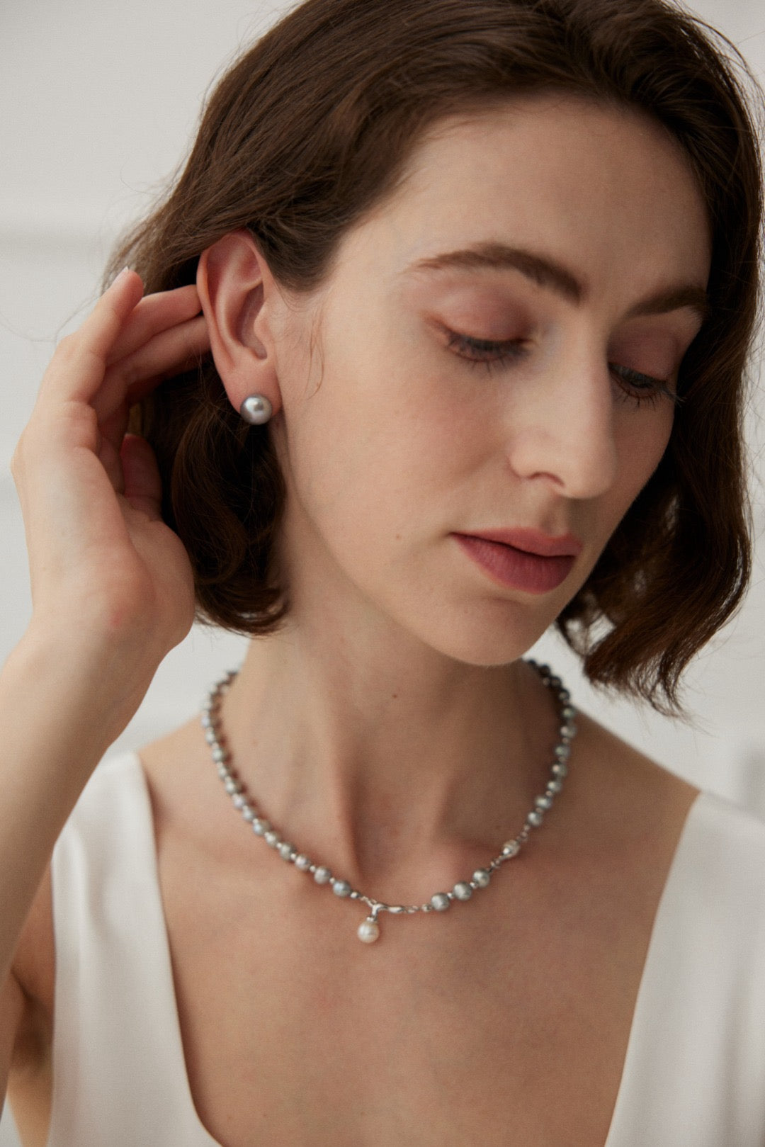 Gray Freshwater Pearl Earrings