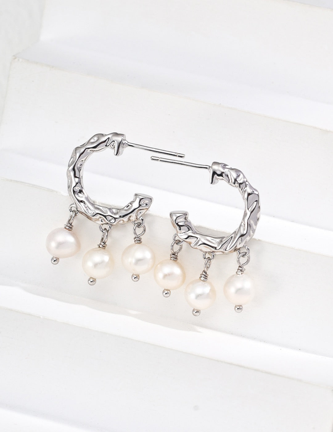Aurelia Pearl Drop Hoops