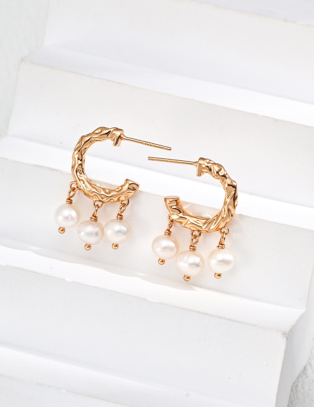 Aurelia Pearl Drop Hoops