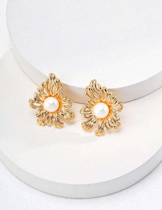 Hidden in Coral Earrings
